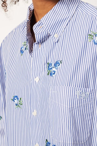 Chemise rayée x Richard Quinn - Bleu marine et blanc
