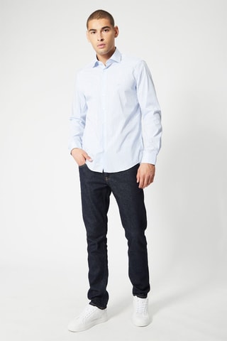 Chemise stretch Bleu clair et blanc