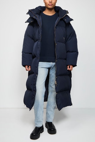 Doudoune longue à capuche Tommy x Gigi - Bleu marine
