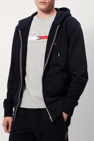 Sweat à capuche en coton biologique - Bleu marine