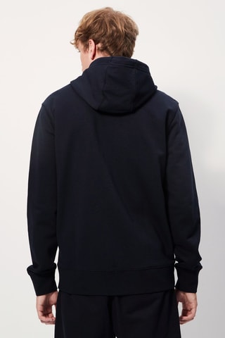 Sweat à capuche en coton biologique - Bleu marine