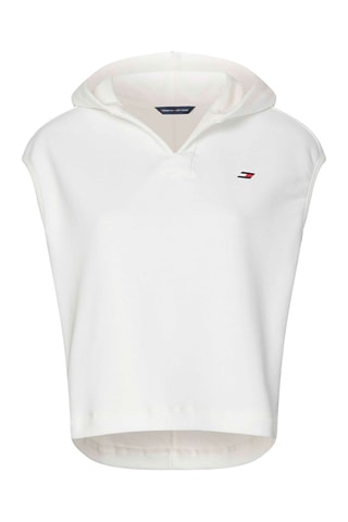 Sweat sans manches à capuche en coton biologique - Blanc