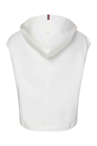Sweat sans manches à capuche en coton biologique - Blanc
