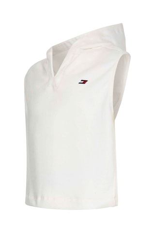 Sweat sans manches à capuche en coton biologique - Blanc