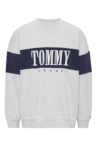 Sweat Gris clair chiné et bleu marine