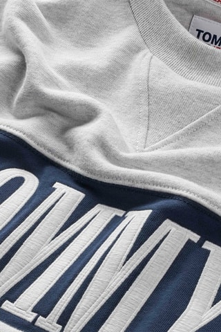 Sweat Gris clair chiné et bleu marine