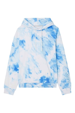 Sweat à capuche tie and dye Blanc et ciel