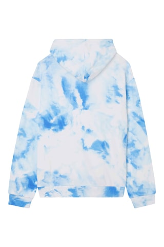 Sweat à capuche tie and dye Blanc et ciel