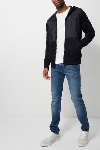 Sweat bi-matière Bleu nuit