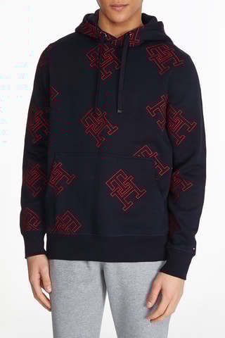 Sweat à capuche Bleu marine et rouge