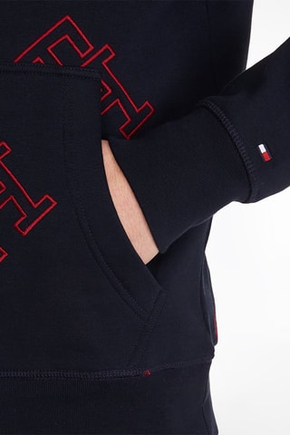Sweat à capuche Bleu marine et rouge