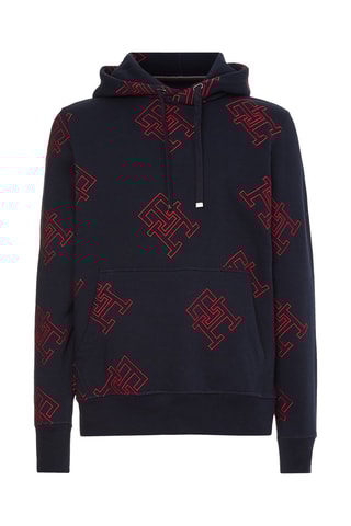 Sweat à capuche Bleu marine et rouge