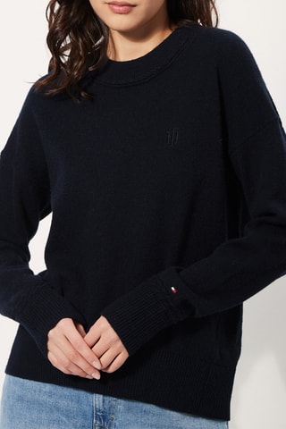 Sweat en laine et alpaga Bleu