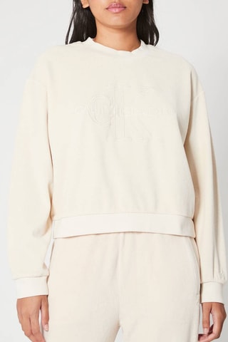 Sweat en velours - Beige