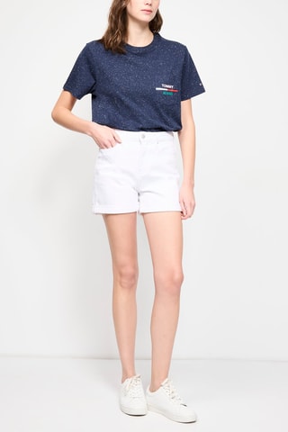 Short en jean Blanc