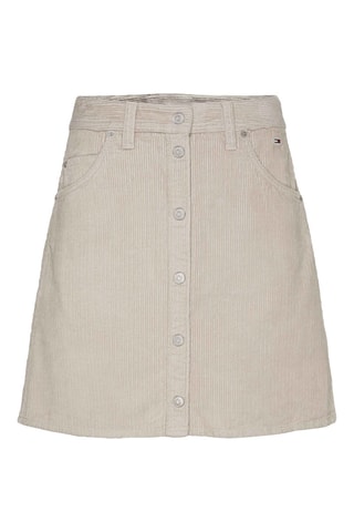 Jupe droite en velours Beige