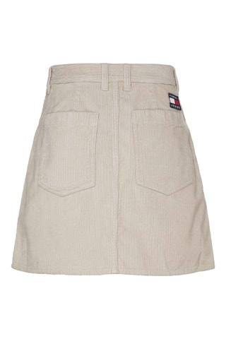 Jupe droite en velours Beige
