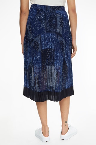 Jupe plissée taille haute Bleu
