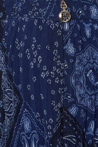 Jupe plissée taille haute Bleu