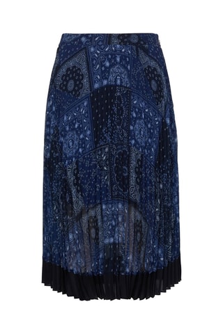 Jupe plissée taille haute Bleu