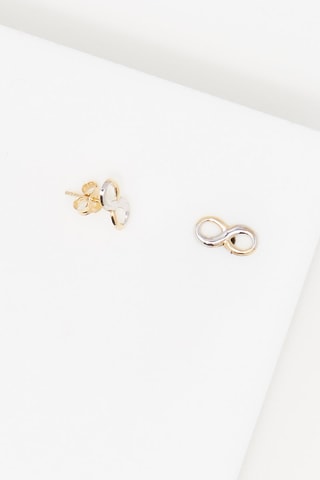 Puces Infinity 
Or jaune et or blanc