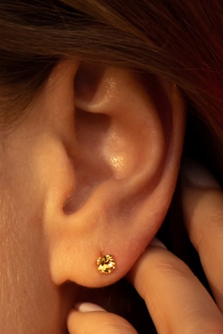 Puces Citrine Or jaune et citrine