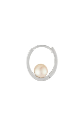 Créoles Cerceau Or blanc et perles de culture