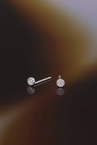 Puces Petits Ronds   Or blanc