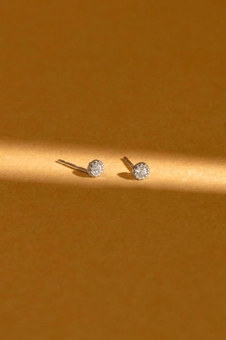 Puces Petits Ronds   Or blanc
