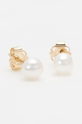 Puces My Pearl Or jaune et perles d'eau douce