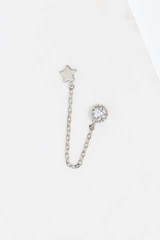Boucle d'oreille 2 trous Royal Or blanc