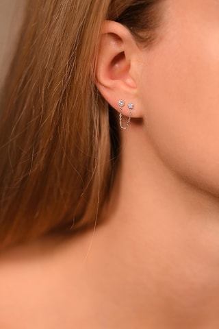 Boucle d'oreille 2 trous Royal Or blanc