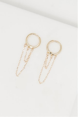 Boucles d'oreilles Double chaine Or jaune