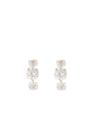 Boucles d'oreilles Puces brillantes Or jaune