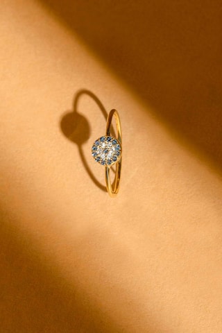 Bague Marguerite bleue Or jaune