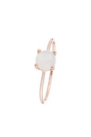 Bague Pinky Or rose et pierre de lune