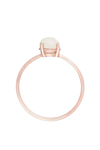 Bague Pinky Or rose et pierre de lune