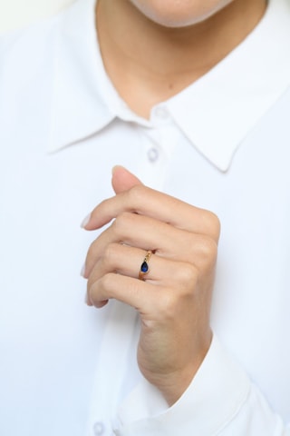 Bague Médaillon Bleu Or jaune