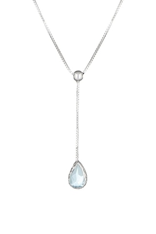 Collier Goutte d'Azur Or blanc et topaze