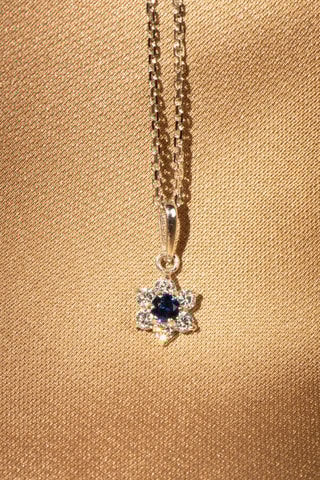 Pendentif Le messager bleu Or blanc