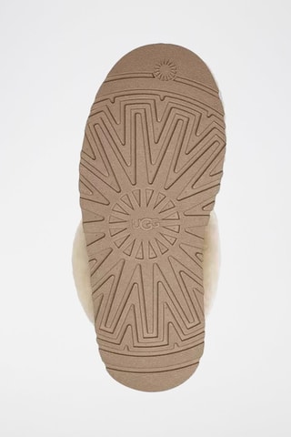 Pantoufles fourrées plateformes en nubuck Disquette - Camel