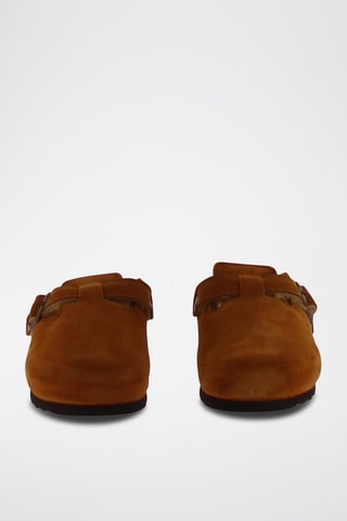 Chaussons fourrés en nubuck Fae Orange
