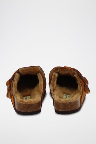 Chaussons fourrés en nubuck Fae Orange