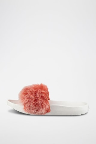 Sandales en fourrure de mouton Royale Tipped - Corail