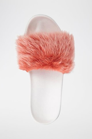 Sandales en fourrure de mouton Royale Tipped - Corail