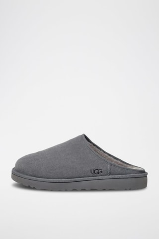 Pantoufles fourrées en nubuck Classic - Gris
