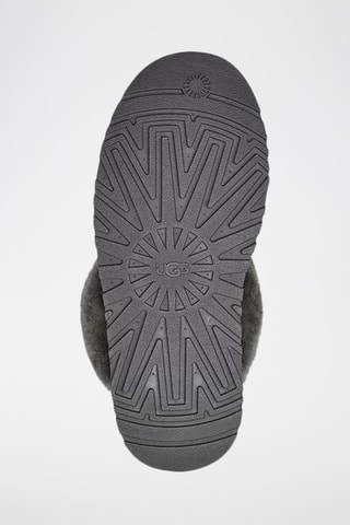 Pantoufles fourrées plateformes en nubuck Disquette - Gris