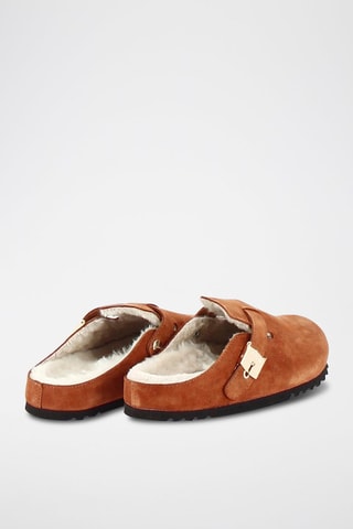 Sabots fourrés en nubuck Grace Camel