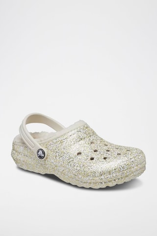 Sabots fourrés Classic Lined Glitter Clog Ecru