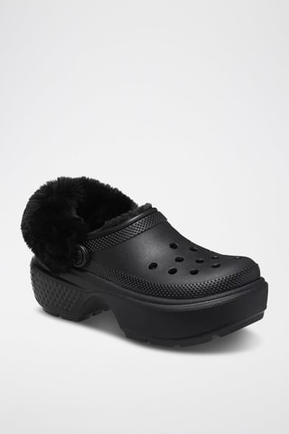 Sabots fourrés plateformes Stomp Lined Clog - Noir
